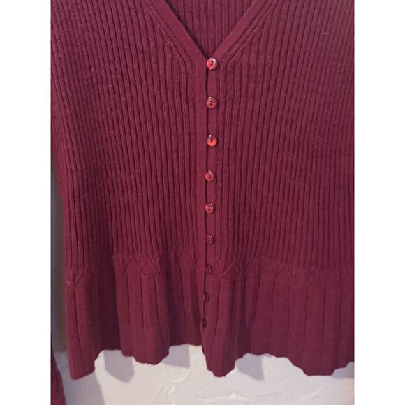 Moda International 2 Piece Ribbed Knit Wool Cardigan Sweater Skirt Set Small Y2K - Picture 5 of 9